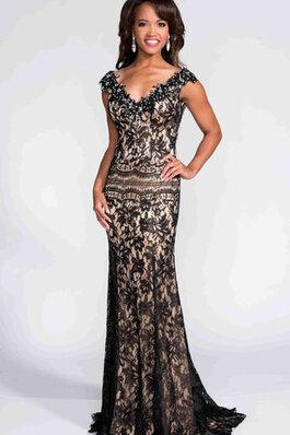 Robe de bal sexy luxueux décolleté dans le dos avec perle de fourreau