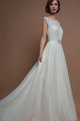 Robe de mariée naturel avec chiffon ligne a col en v foncé