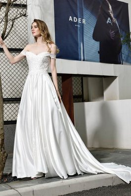 Robe de mariée a-ligne séduisant d'epaule ecrite discrete officiel