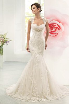 Abito da Sposa Elegante Lungo Senza Maniche Spazzola Treno con Applique sexy