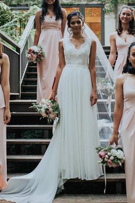 Vestido de Novia de Corte princesa en Gasa de Encantador de Espalda Descubierta