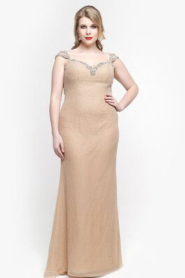 Robe de bal naturel en chiffon avec manche épeules enveloppants de col en cœur avec perle