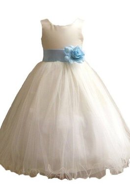 Abito da Cerimonia Bambini Tondo Ball Gown Cerniera Impero A-Line Senza Maniche