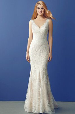 Abito da Sposa Bordo Ondulato Elegante A Terra Tubino seducente Cerniera