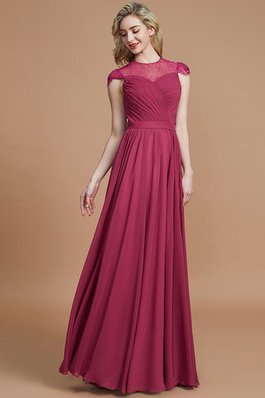 Abito da Damigella in Chiffon Principessa con Manica Corte Naturale A-Line