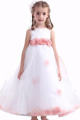 Robe de cortège enfant ligne a manche nulle avec fleurs