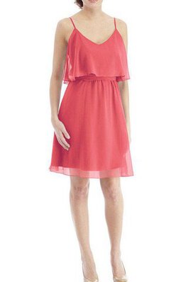 Robe demoiselle d'honneur bandouliere spaghetti en chiffon ligne a