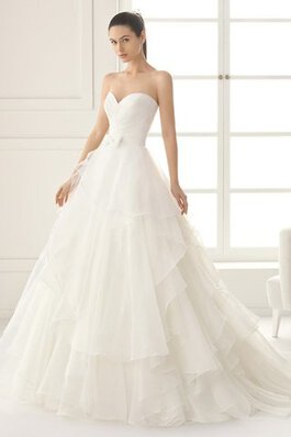 Moderno Vestido de Novia de Corte princesa de Lazos de Recatado de Escote Corazón