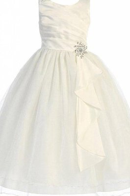 Robe de cortège enfant pailleté naturel textile en tulle avec perle col u profond