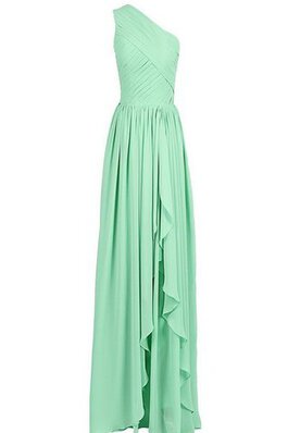 Robe demoiselle d'honneur naturel fermeutre eclair jusqu'au sol avec chiffon avec sans manches