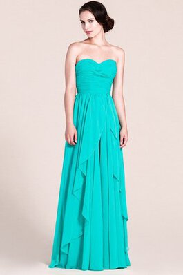 Robe demoiselle d'honneur plissé en chiffon de lotus avec gradins col en forme de cœur