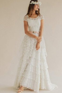 Abito da Sposa con Piega Formale E Informale originale con Seghettato Cerniera Romantico