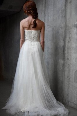 Robe de mariée naturel plissage ruché en tulle jusqu'au sol