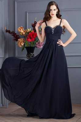 Robe de bal longue a-ligne manche nulle avec chiffon de tour de ceinture en haute