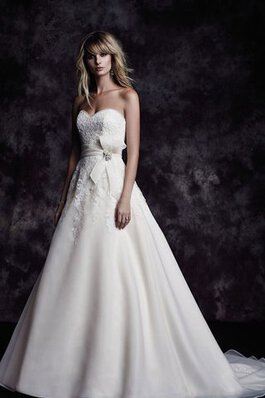 Abito da Sposa con Fusciacca con Fiocco moda senza strap A Terra Lungo