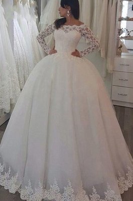 Abito da sposa alta qualità convenzionale a terra con maniche lunghe lunghi puffy