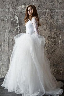 Abito da Sposa con Cascata Volant Ball Gown a Spiaggia classico stravagante con Increspature