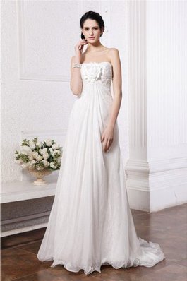 Abito da Sposa in Chiffon Moda Semplice Alta Vita Senza Maniche