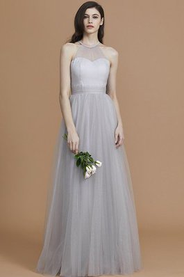 Vestido de Dama de Honor de Corte-A de Escote halter de Hasta el suelo de Cremallera