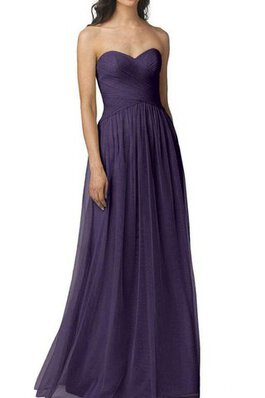 Robe demoiselle d'honneur en tulle a-ligne croisade ruché