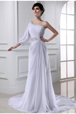 Abito da Sposa Senza Maniche A-Line con Perline in Chiffon Principessa