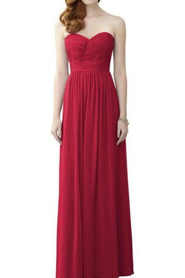 Robe demoiselle d'honneur a-ligne en chiffon ruché de col en cœur