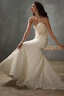 Abito da Sposa in Organza con Fusciacca Corpetto Pieghe in Chiffon Schiena Nuda Cuore