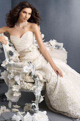 Abito da Sposa con Criss-cross Senza Maniche con Increspato con Fiocco Naturale con Nastro