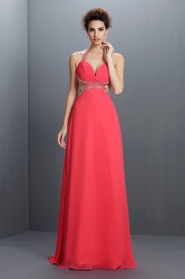 Robe de bal officiel longue naturel avec chiffon avec perle