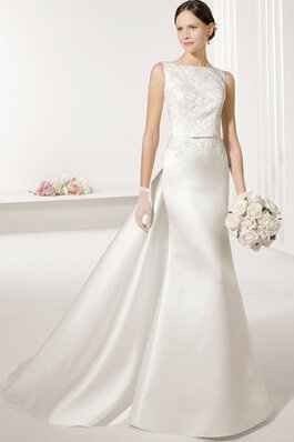 Abito da Sposa Formale Lungo con Applique Naturale Sirena A Terra