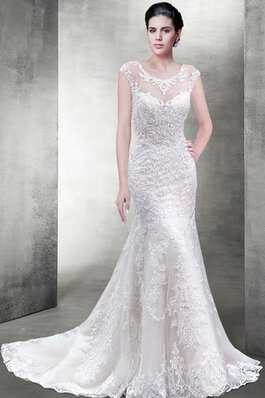 Abito da Sposa Cappellino Semplice Tondo Cerniera Sirena con Manica Corte