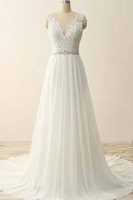 Robe de mariée longue luxueux charmeuse avec sans manches a plage