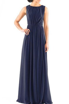 Robe demoiselle d'honneur ruché en chiffon avec sans manches a-ligne