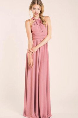 Vestido de Dama de Honor de Corte-A de Escote halter de Hasta el suelo con Cintas