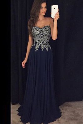 Robe de soirée longue appliques col en forme de cœur manche nulle de princesse