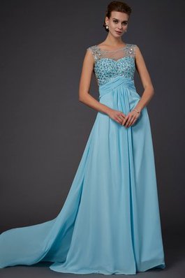 Robe de soirée longue col u profond avec perle avec chiffon ligne a