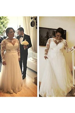 Moderno Vestido de Novia de Corte-A de Cremallera de Hasta el suelo