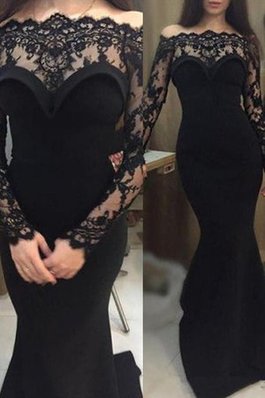 Vestido de Fiesta de Corte Sirena de Dulce de Manga larga de Escote con Hombros caídos