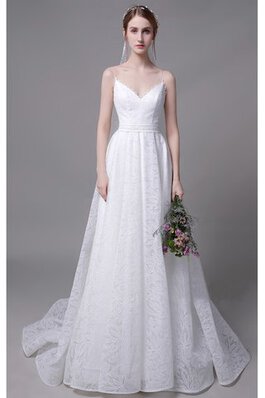 Vestido de Novia de Cremallera de Popular de Escote de Tirantes Espaguetis de Exclusivo