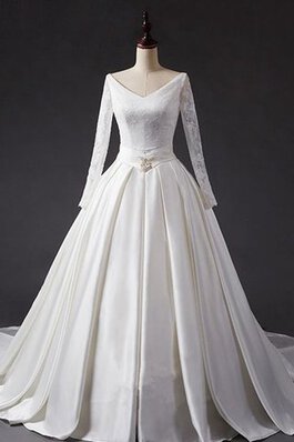 Abito da Sposa in Chiffon Buco Della Serratura Schiena Ball Gown Elegante con Applique in Raso