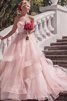 Abito da sposa con applique sexy moderno bella con festone stravagante