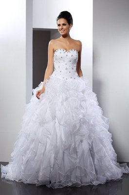 Elegante Vestido de Novia de Largo de Imperio Cintura de Cola Corte