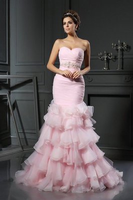 Clasico Vestido de Novia de Corte Sirena de Escote Corazón de Sin mangas de Largo