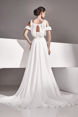 Robe de mariée avec cristal trou de serrure avec sans manches de traîne moyenne a plage