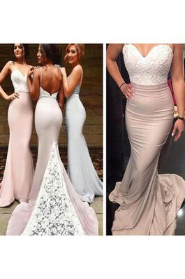 Moderno Vestido de Fiesta de Corte Sirena de Sin mangas de Baja escote en V