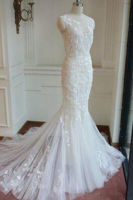 Robe de mariée romantique facile textile en tulle jusqu'au sol de sirène