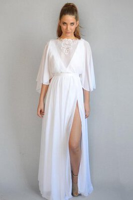 Abito da Sposa con Nastro Formale E Informale con Fusciacca A-Line medievale con Mezze Maniche