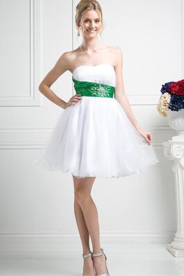 Abito Laurea con Increspato Formale E Informale senza spalline in Tulle con Perline Semplice