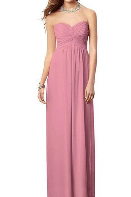 Robe demoiselle d'honneur fermeutre eclair col en forme de cœur ruché a-ligne en chiffon