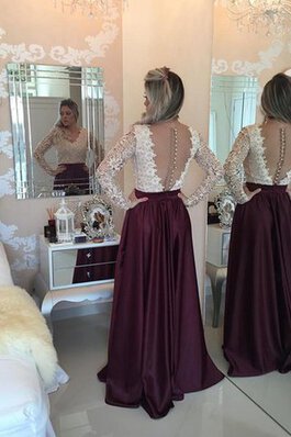 V-Ausschnitt plissiertes Chiffon extravagantes Ballkleid mit langen Ärmeln mit Applike